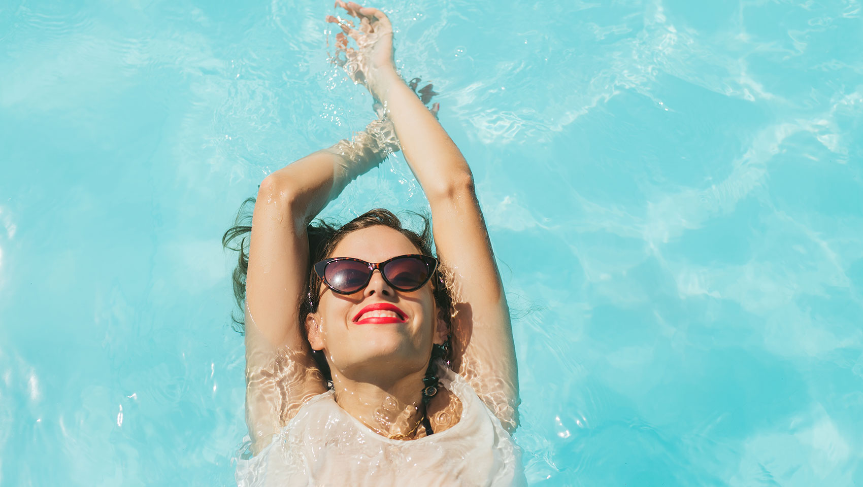 woman in pool