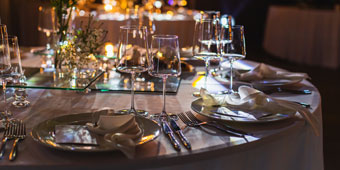 evening reception tablescape