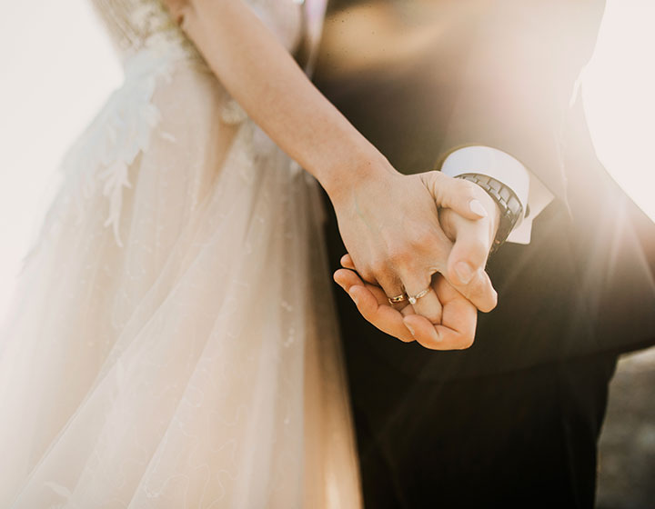 Bride and Groom hands