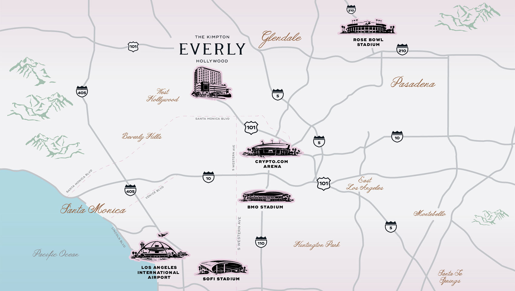 Everly Hotel Map for Soccer events