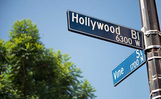 Hollywood & Vine street signs